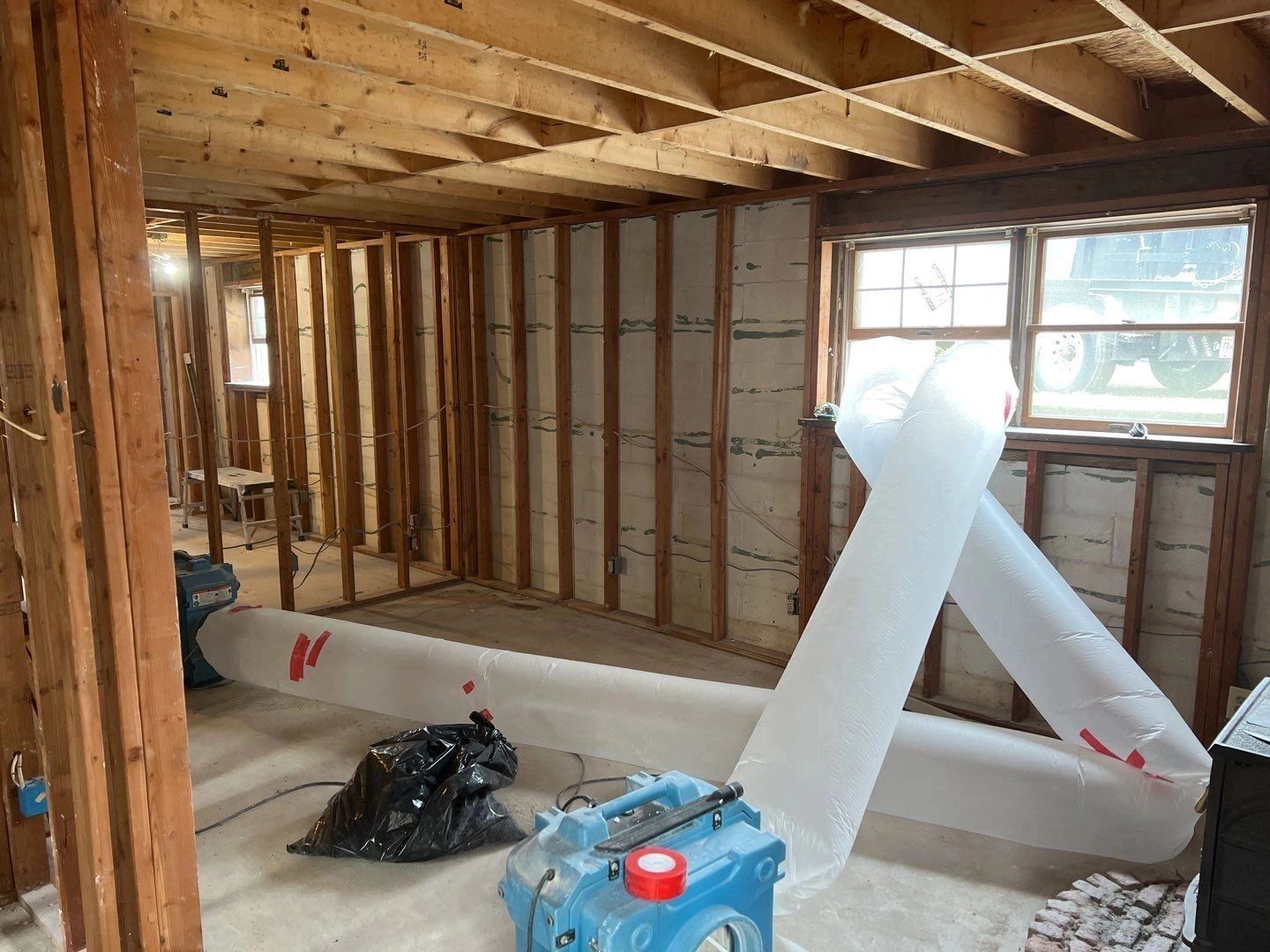 Smoke and soot damage on walls and surfaces